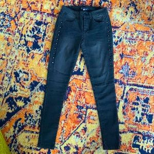 Black BoomBoom Jeans size 5 Moto punk studs